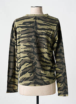 Top imprimé fantaisie manches longues vert LEON & HARPER femme