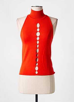 Top coupe cintrée sans manche orange KARMA KOMA femme
