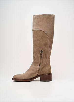 Bottes nubuck talon de 4 à 6cm beige KING TARTUFOLI femme