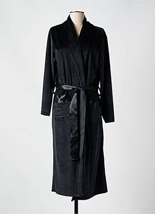 Robe de chambre col v noir CANAT femme