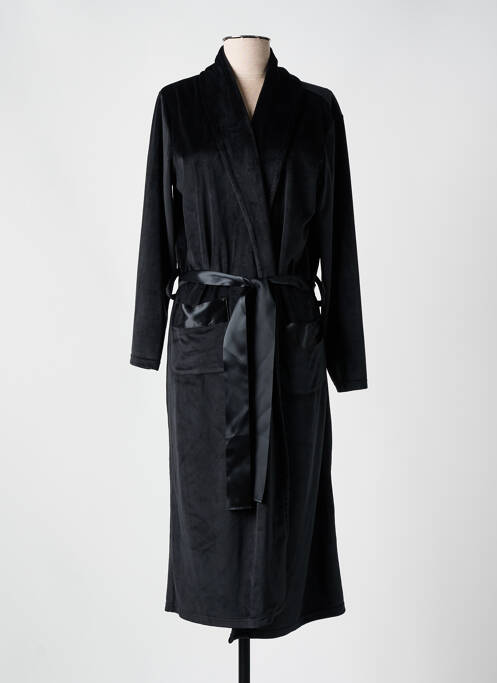 Robe de chambre col v noir CANAT femme