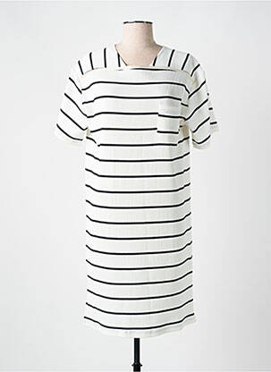Robe mi-longue manches courtes manches courtes blanc CANAT femme