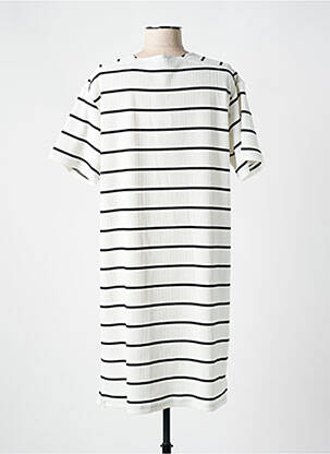 Robe mi-longue manches courtes manches courtes blanc CANAT femme