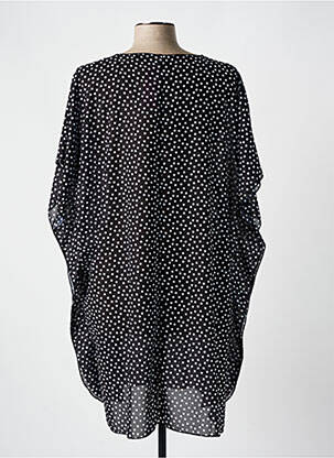 Robe courte coupe fluide manches courtes noir ANTIGEL femme