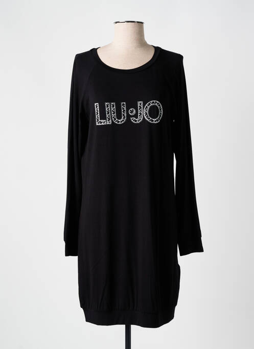 Robe mi-longue imprimé fantaisie manches longues noir LIU  JO femme