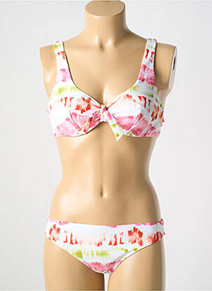 Maillot de bain 2 pièces stretch haut soutien-gorge balconnet blanc PASSIONATA femme