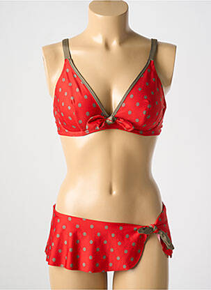 Maillot de bain 2 pièces rouge ANTIGEL pour femme