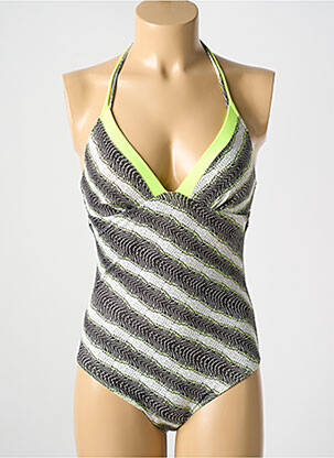 Maillot de bain 1 pièce imprimé fantaisie haut soutien-gorge moulé vert MARIE JO femme