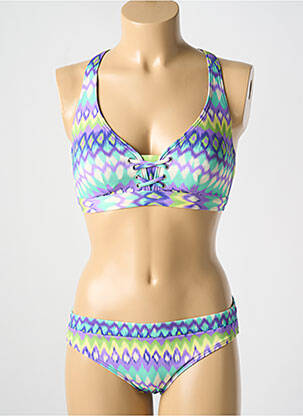 Maillot de bain 2 pièces stretch haut soutien-gorge moulé violet PRIMADONNA femme