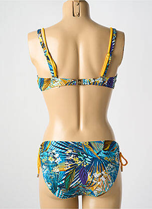 Maillot de bain 2 pièces stretch haut soutien-gorge emboitant bleu LISE CHARMEL femme