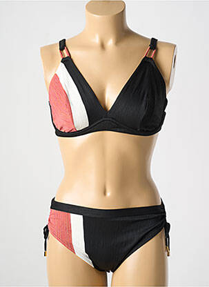 Maillot de bain 2 pièces stretch haut soutien-gorge emboitant noir LISE CHARMEL femme
