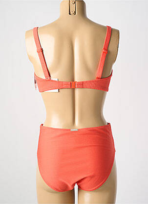 Maillot de bain 2 pièces stretch haut soutien-gorge emboitant orange LIDEA femme