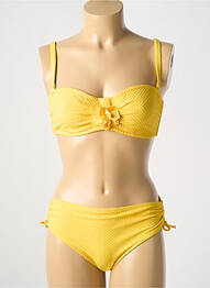 Maillot de bain 2 pièces stretch haut bandeau jaune SIMONE PERELE femme