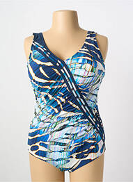 Maillot de bain 1 pièce imprimé fantaisie haut soutien-gorge moulé bleu SUNFLAIR femme