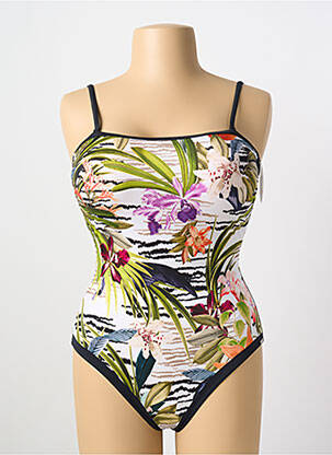 Maillot de bain 1 pièce bretelles élastiquées amovibles haut soutien-gorge moulé noir CHARMLINE femme