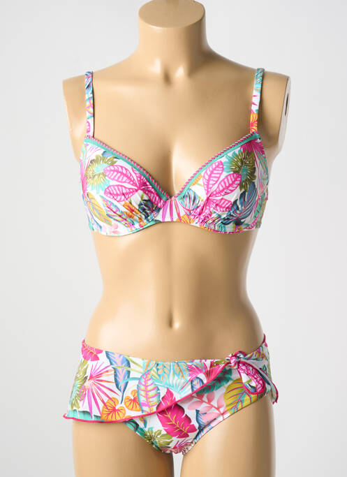 Maillot de bain 2 pièces blanc ANTIGEL pour femme