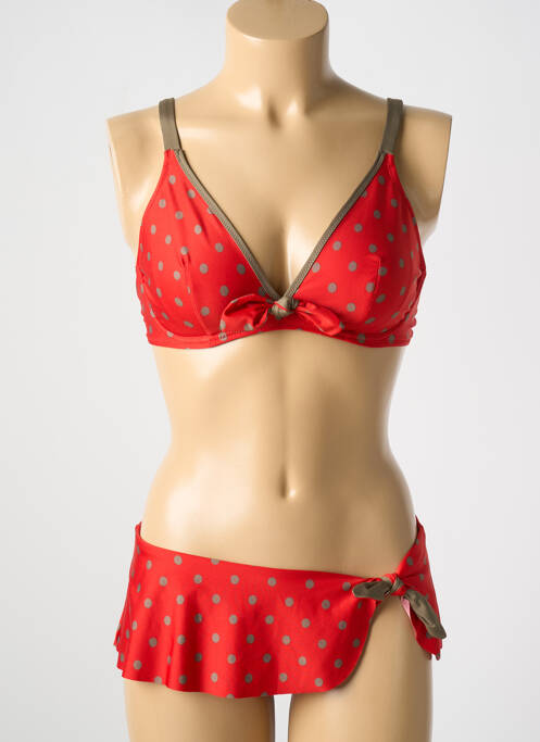 Maillot de bain 2 pièces rouge ANTIGEL pour femme