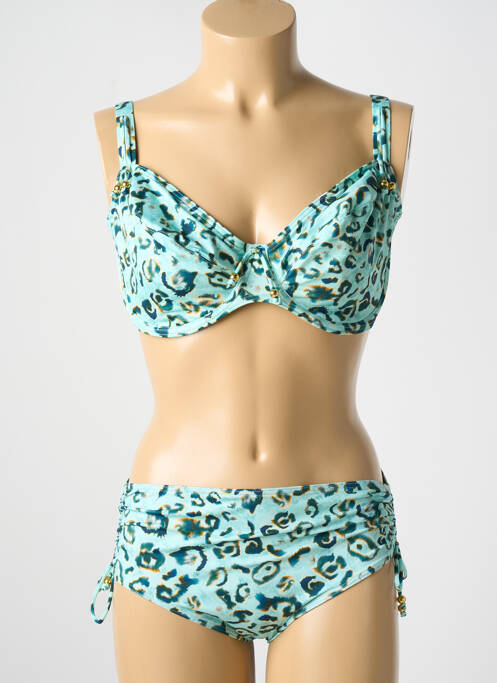 Maillot de bain 2 pièces stretch haut soutien-gorge emboitant bleu PRIMA DONNA femme