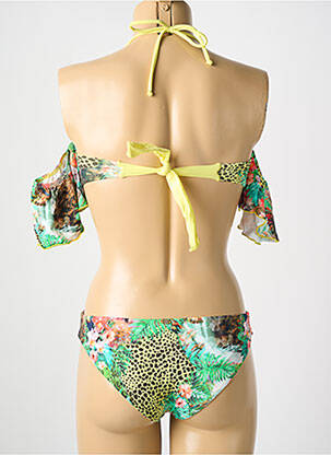 Maillot de bain 1 pièce bretelles élastiquées amovibles haut bandeau vert PHAX femme
