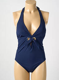 Maillot de bain 1 pièce stretch haut triangles bleu AMORESSA femme