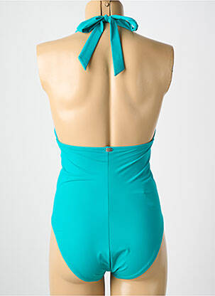 Maillot de bain 1 pièce stretch haut triangles bleu clair AMORESSA femme