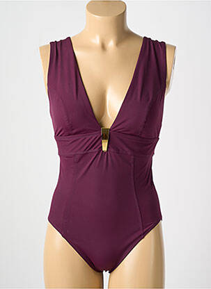 Maillot de bain 1 pièce stretch haut triangles violet AMORESSA femme