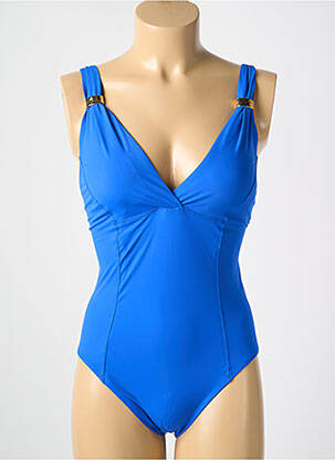 Maillot de bain 1 pièce stretch haut soutien-gorge moulé bleu AMORESSA femme