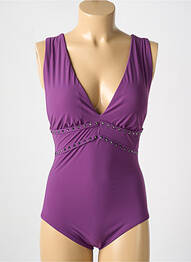 Maillot de bain 1 pièce stretch haut soutien-gorge moulé violet AMORESSA femme
