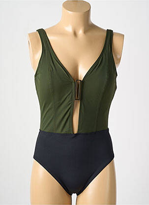 Maillot de bain 1 pièce stretch haut soutien-gorge moulé vert AMORESSA femme