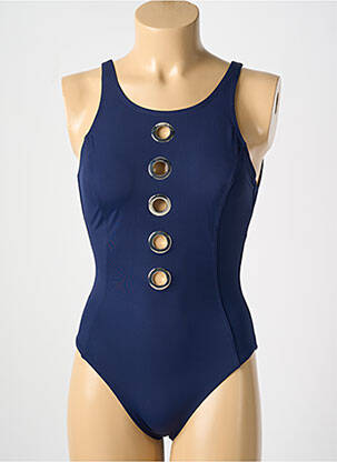 Maillot de bain 1 pièce stretch haut soutien-gorge moulé bleu AMORESSA femme