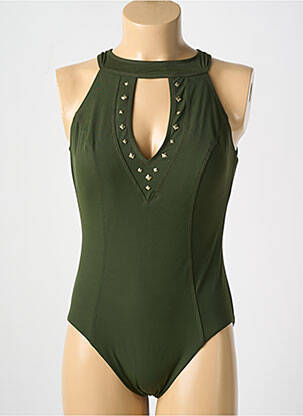 Maillot de bain 1 pièce stretch haut soutien-gorge moulé vert AMORESSA femme