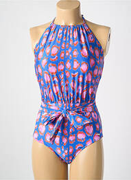 Maillot de bain 1 pièce imprimé fantaisie haut soutien-gorge moulé bleu CYELL femme