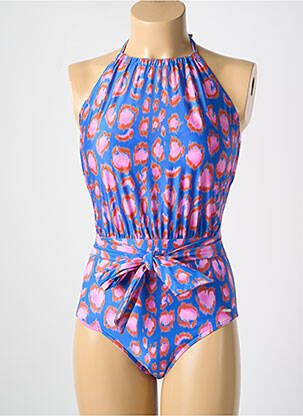 Maillot de bain 1 pièce imprimé fantaisie haut soutien-gorge moulé bleu CYELL femme