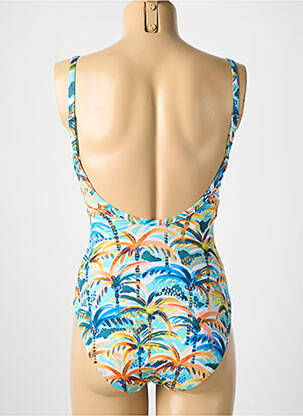 Maillot de bain 1 pièce imprimé fantaisie haut soutien-gorge moulé bleu CYELL femme