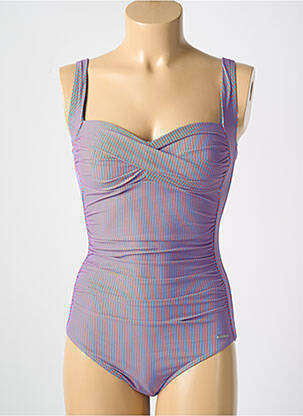 Maillot de bain 1 pièce stretch haut soutien-gorge moulé bleu CYELL femme