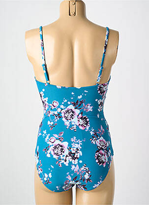 Maillot de bain 1 pièce stretch bleu CYELL femme