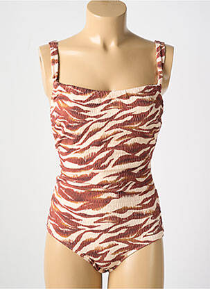 Maillot de bain 1 pièce stretch marron CYELL femme