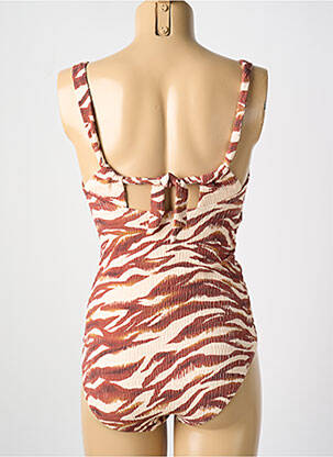 Maillot de bain 1 pièce stretch marron CYELL femme