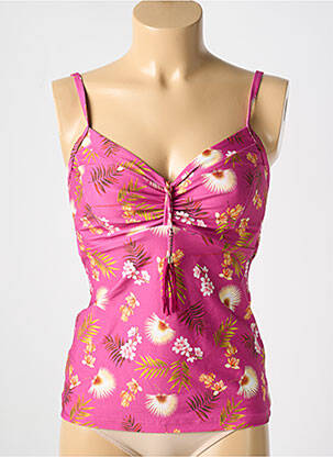 Top de bain haut soutien-gorge emboitant rose CYELL femme