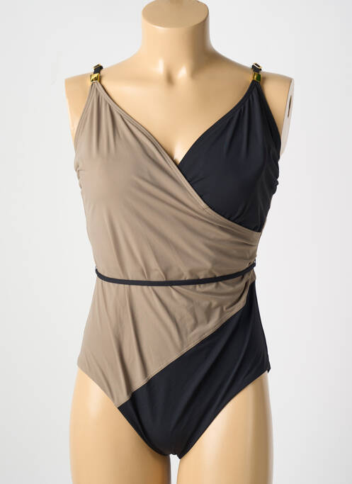 Maillot de bain 1 pièce marron AMORESSA pour femme