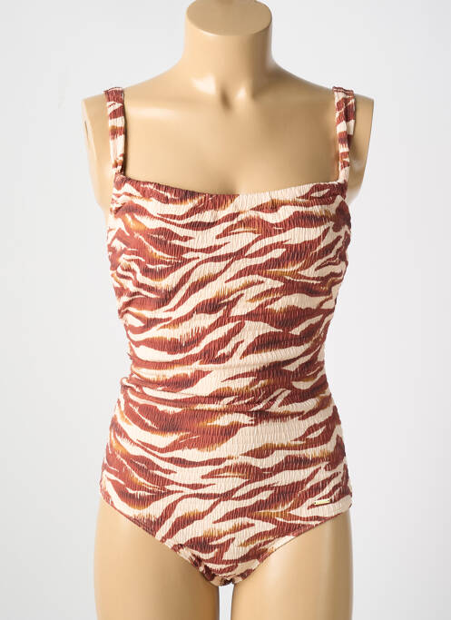 Maillot de bain 1 pièce marron CYELL pour femme
