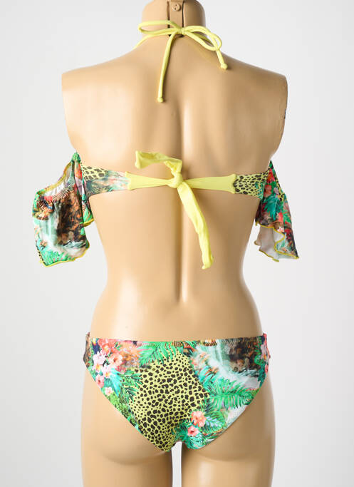 Maillot de bain 1 pièce bretelles élastiquées amovibles haut bandeau vert PHAX femme