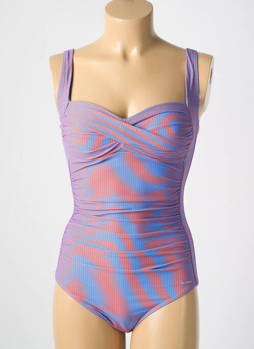 Maillot de bain 1 pièce stretch haut soutien-gorge moulé bleu CYELL femme