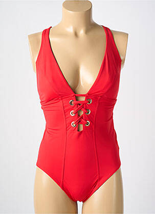 Maillot de bain 1 pièce stretch haut soutien-gorge moulé rouge AMORESSA femme