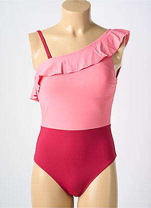 Maillot de bain 1 pièce stretch rose CYELL femme