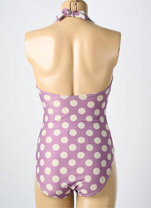 Maillot de bain 1 pièce stretch haut triangles violet CYELL femme