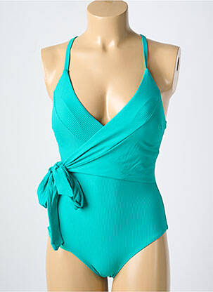 Maillot de bain 1 pièce stretch haut soutien-gorge moulé bleu CYELL femme