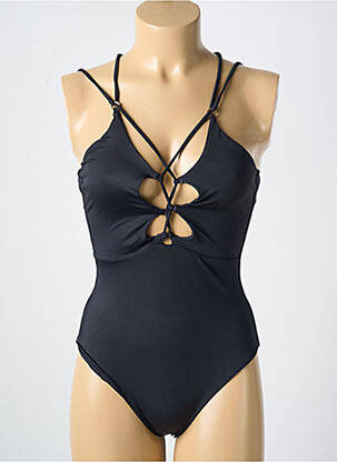 Maillot de bain 1 pièce stretch haut triangles noir PILYQ femme