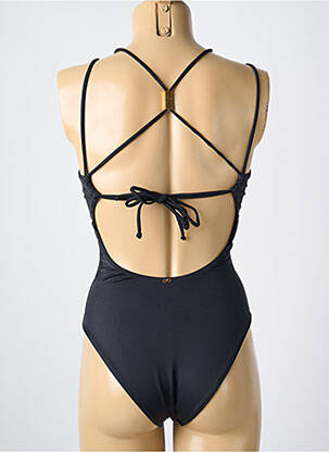 Maillot de bain 1 pièce stretch haut triangles noir PILYQ femme