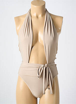 Maillot de bain 1 pièce stretch beige PILYQ femme